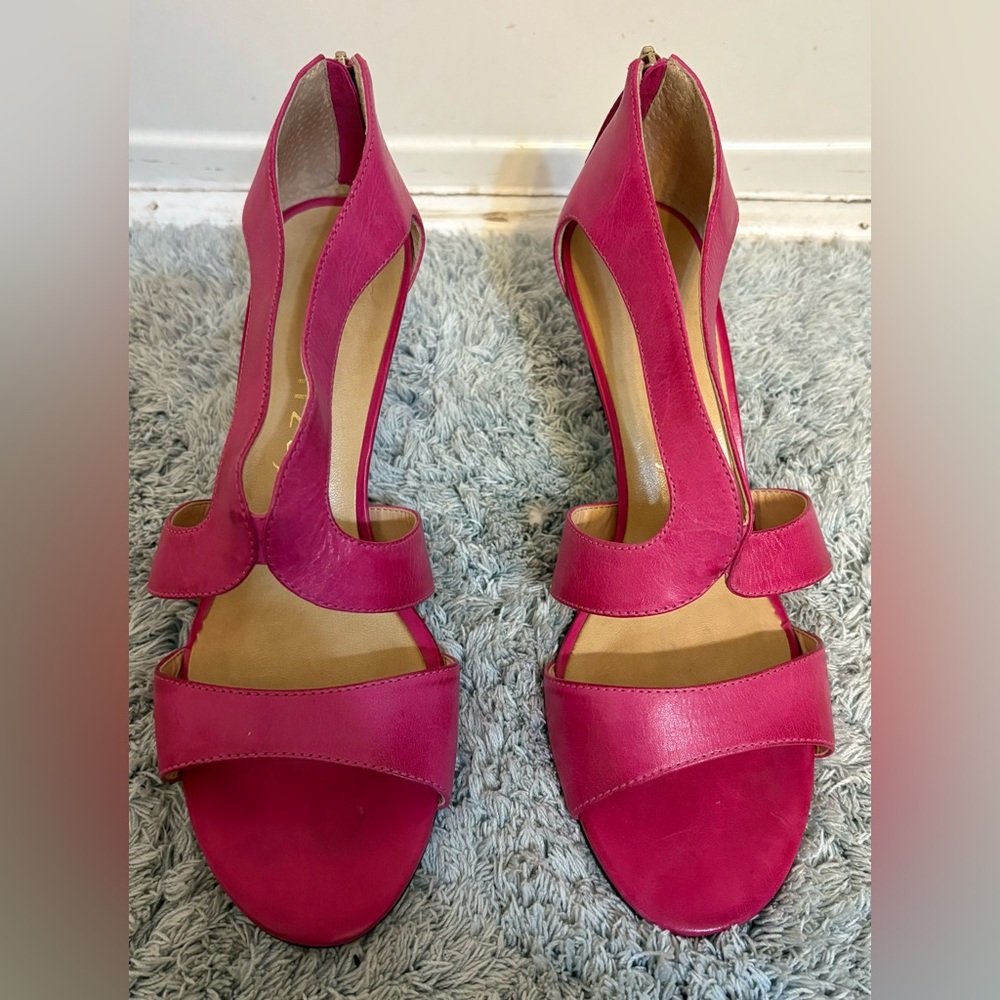 Vicenza Leather Vero Cuoio Pink Heels Size 7.5(Eur 38)